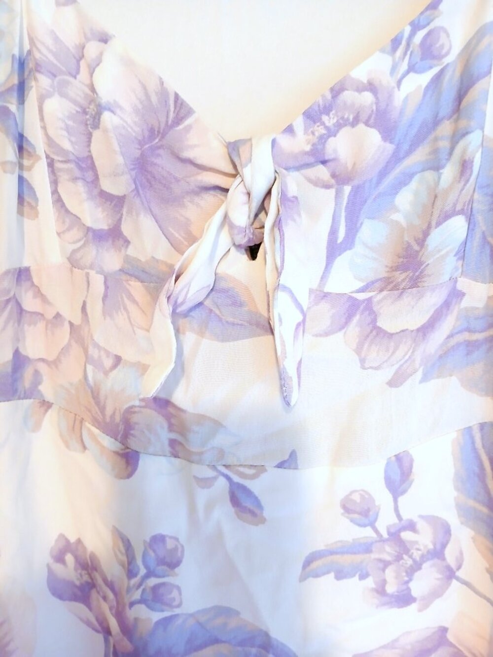 Forever 21 White Lavender Floral Puff Sleeve Lined Mini Dress M Cottagecore Boho - Picture 3 of 7